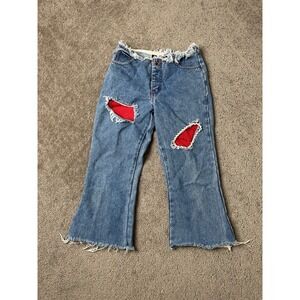 Vintage Womens Jeans Shorts 80s R4R Rave 4 Real Distressed Flare Y2K Size 5 W26